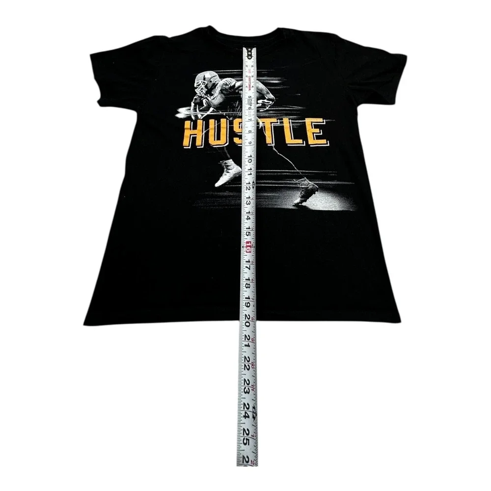 The Childrens‎ Place Boys Graphic T Shirt Black Hustle Football Player XL 14 16